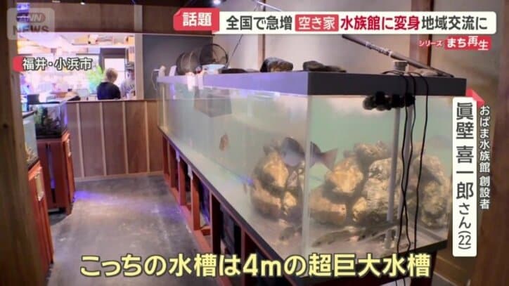 築123年の空き家を改修し、今年5月にオープンした水族館