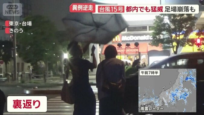 裏返る傘