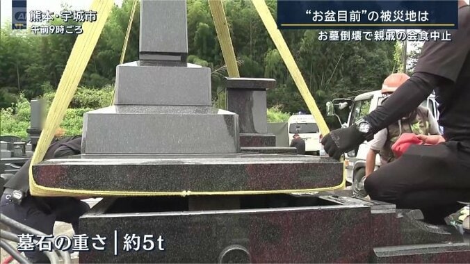 お墓の修繕作業