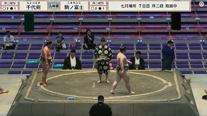 「初めて見た」土俵上に“ポツン”と忘れ物の珍光景 呼出が迅速対応 5枚目