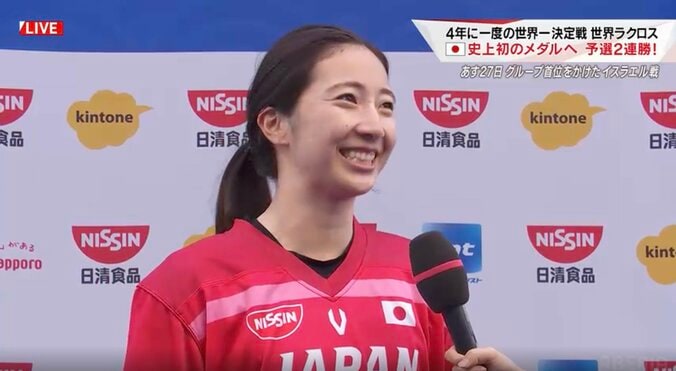 女子ラクロス、日本代表キャプテンの“スーパーセーブ”に注目 MOMの躍動で逆転勝利に貢献 試合後には笑顔で感謝 4枚目