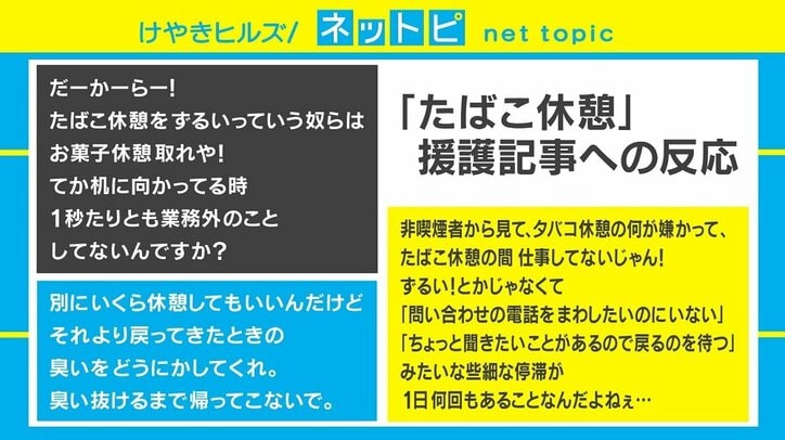 「デスクにいる=仕事してる」? “たばこ休憩”めぐり論争