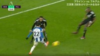 三笘薫、縦を封じられたら横へ“ミトマジック”炸裂「全員が裏を取られる」芸術的アウトサイドパスで決定機を演出 元北朝鮮代表・鄭大世も「本当にマジック」