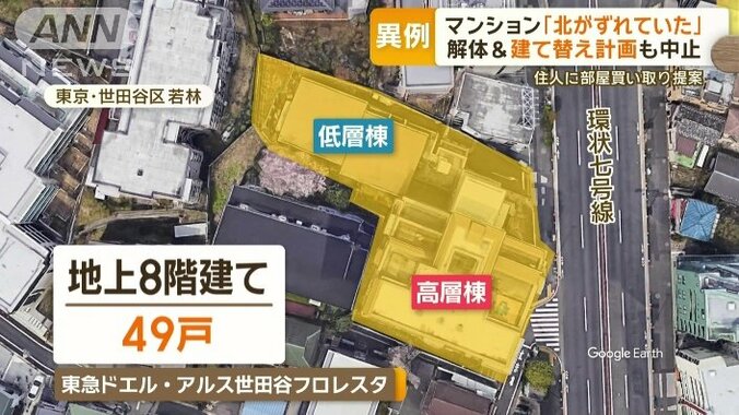 東京・世田谷区にある地上8階建てマンション