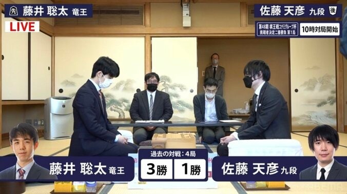 藤井聡太竜王“年度内六冠”へつなげるか 佐藤天彦九段との挑戦者決定二番勝負 対局開始／将棋・棋王戦 1枚目