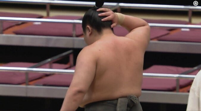 投げられた力士が土俵下に“ドスン” 鈍い音に「危ない落ち方」熱戦の結末に驚きと心配、安堵の声 5枚目