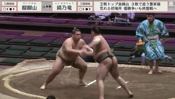 左手を振りかぶる醍醐山