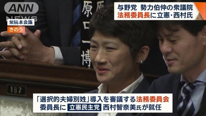 法務委員会の委員長に立憲民主党の西村智奈美氏が就任