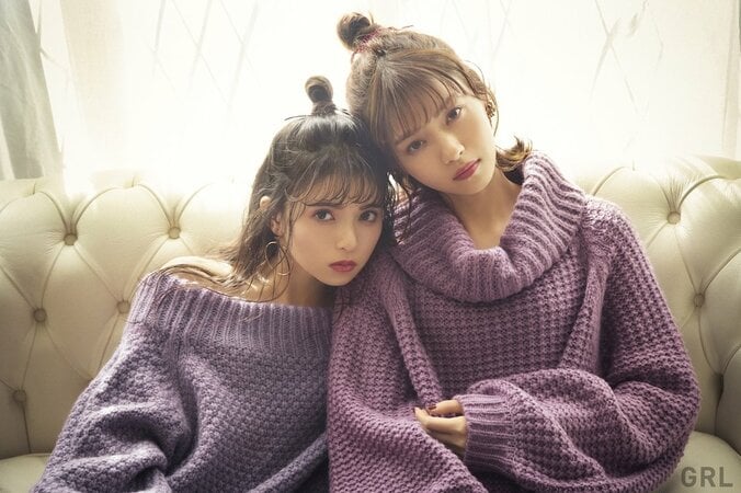 西野七瀬＆齋藤飛鳥がモテニットを着こなす　『GRL』2018年冬のイメージビジュアル更新 1枚目