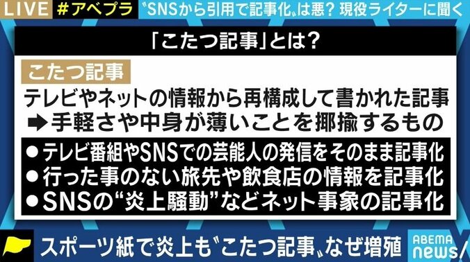 新聞社による配信も増加するネットの「こたつ記事」をめぐる論争 ライター、メディア、プラットフォームの責任は? 1枚目