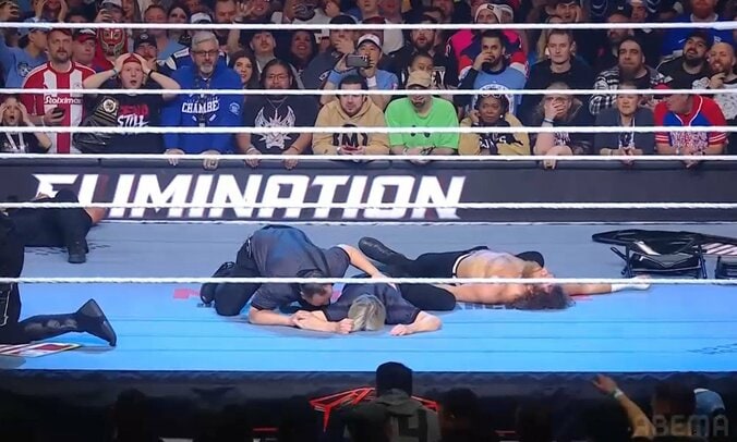 レフェリーが失神