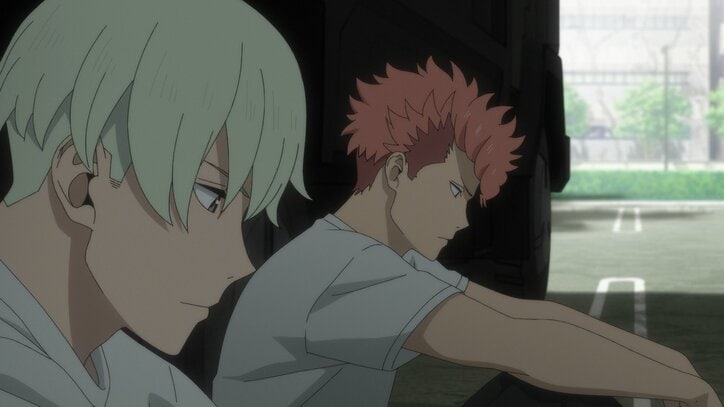 アニメ「怪獣８号」11話場面カット 古橋伊春、市川レノ