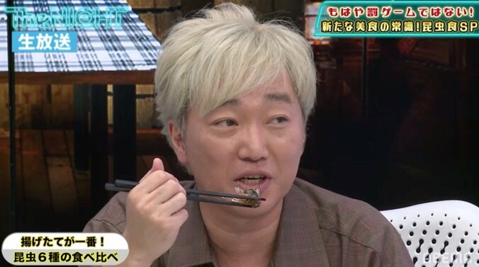 スピードワゴンが昆虫食に挑戦！コオロギ、セイ、カイコを次々に実食「おいしい」 1枚目