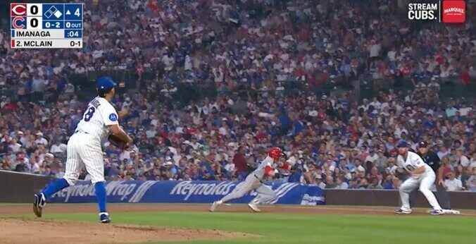 【写真・画像】もうワケわからん！大谷翔平の足で“まさかの展開”「行けちゃうんだ？」解説者ドン引き… 笑うしかないスピードで“爆速到達”　1枚目