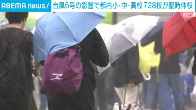 傘を差す人ら