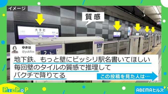 みんな疑問だった…？ 地下鉄の壁 “駅名”の分かりづらさに共感の声 1枚目