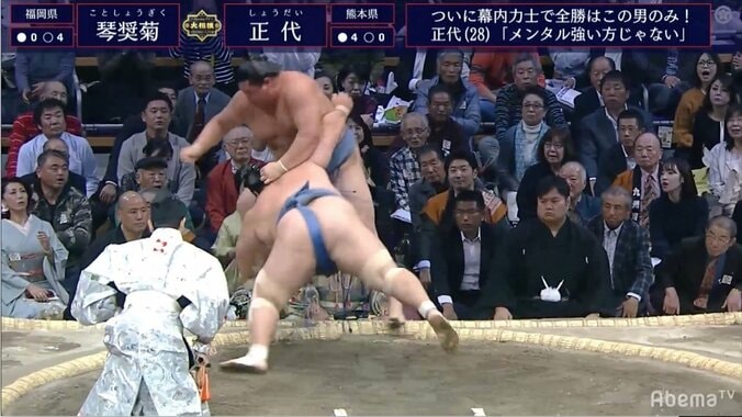 連勝が止まった正代に解説の元前頭・大岩戸は「若隆景欠場の影響がモロに出た」 1枚目