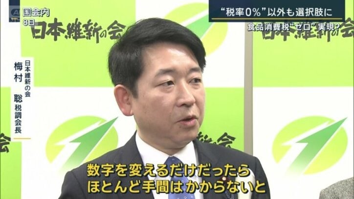 日本維新の会　梅村税調会長