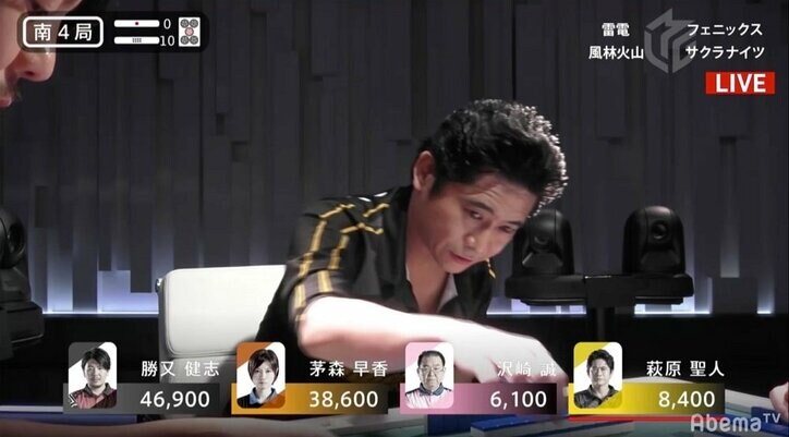 諦めたらそこで試合終了 萩原聖人、意地のラス親連荘でリーグ最長10本場に／麻雀・Mリーグ