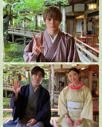 『プロミス・シンデレラ』眞栄田郷敦と岩田剛典＆坂東希、“旅館かたおか”で撮った和服ショットを公開