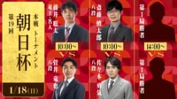 【中継】第19回朝日杯将棋本戦T 藤井竜王名人-菅井八段/斎藤八段-佐々木八段