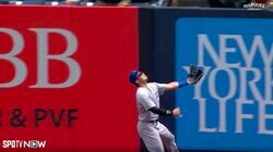 鈴木誠也、フェンス激突の懸命守備！フライキャッチを試みるも頭上で跳ね返ったボールがホームランに！？　ヤンキースの強打者スタントン、左右に打ち分けこの試合2本目