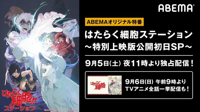 花澤香菜＆前野智昭が出演！劇場版『はたらく細胞』特別番組決定 アニメ1期も全話一挙配信 1枚目