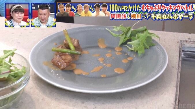 裸にエプロンは危険がいっぱい！ボディビルダー横川、油ハネの餌食に「アッツ！」「料理って過酷ですね」 9枚目