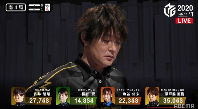 霹靂閃電のトルネードツモ炸裂！瀬戸熊直樹、宿命のライバル・多井隆晴に勝利／麻雀・Mリーグ 2枚目