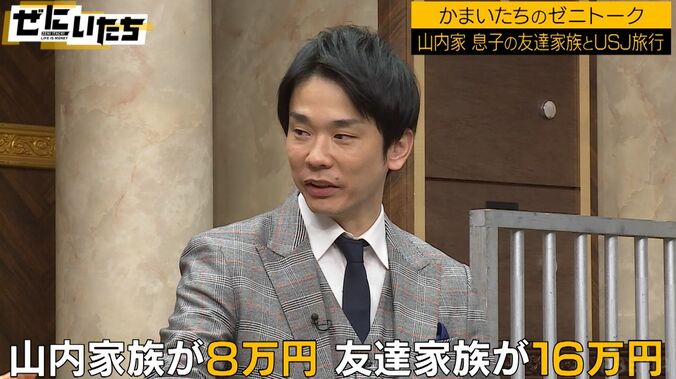 かまいたち山内、息子の友達家族と一緒にUSJへ「こっちから誘ったのでホテル代を出したんですが…」予想外の金額に 3枚目