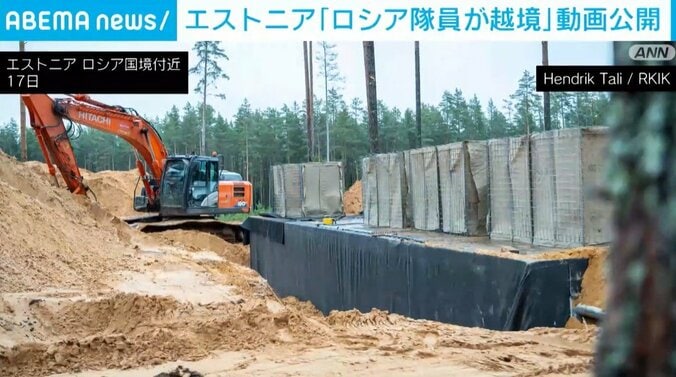 防御施設の建設を行っている国境付近
