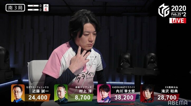 守備的でも勝てる総合力 内川、個人9勝目でチームはセミファイナル進出に「ほぼ安泰」／麻雀・Mリーグ