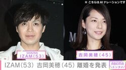 IZAM（53）吉岡美穂（45）離婚を発表