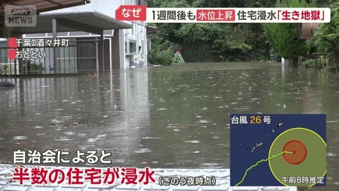 半数の住宅が浸水