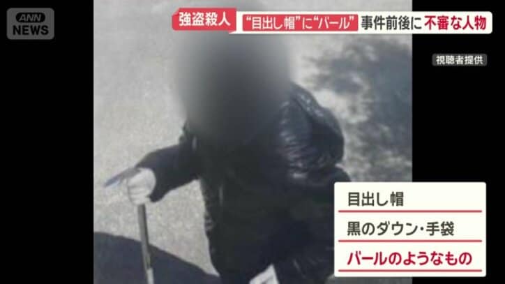 目出し帽をかぶった人物