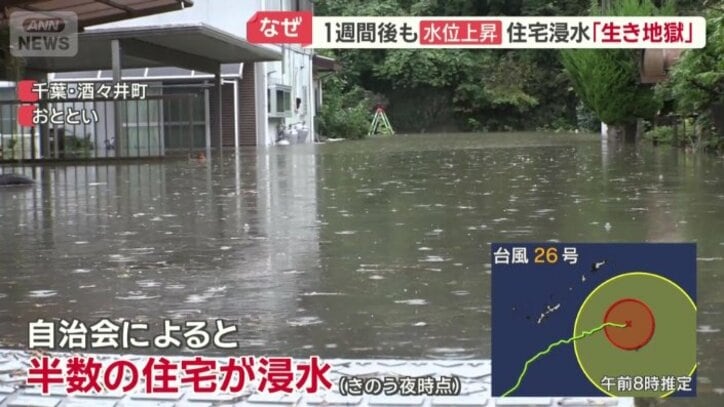 半数の住宅が浸水