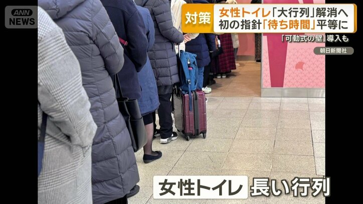女性用トイレにできた長い行列
