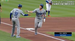 大谷翔平の代役DHがいきなりの先制弾！ お前、やるな…フリーマン笑顔でお出迎え