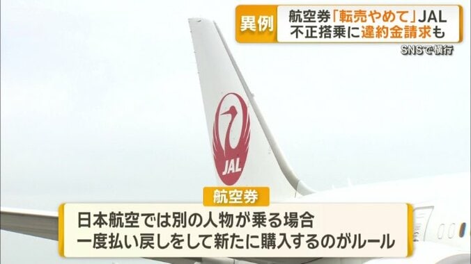 航空券記載の名前と搭乗者は同一人物が原則