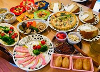 佐藤友美『友人宅で、持ち寄りクリパランチ(๑˃̵ᴗ˂̵)』