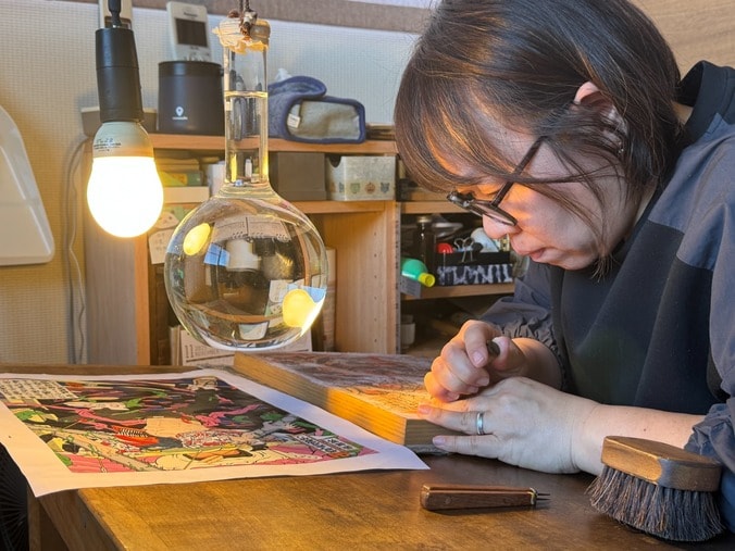 劇場版『チェンソーマン レゼ篇』の浮世絵木版画が3月27日より全世界同時発売！伝統技術と融合 4枚目