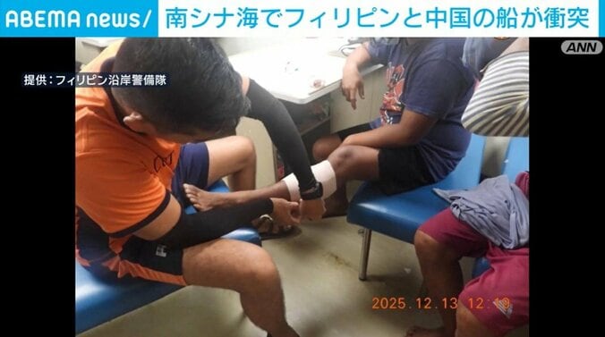 手当てを受ける乗員