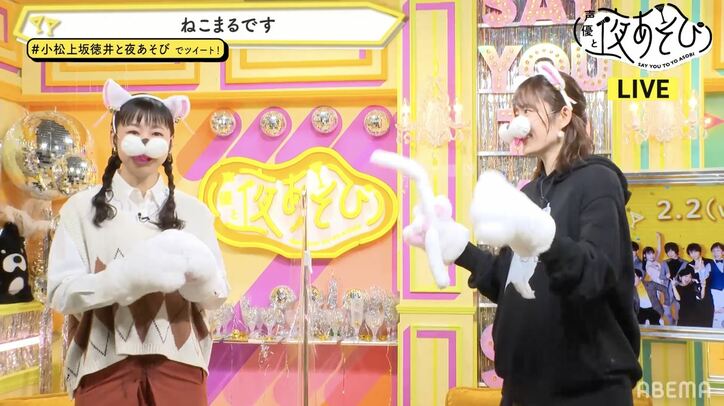 ネコミミ姿の小松未可子＆徳井青空とにゃんにゃんSP開幕！小松の猫ライフに徳井大興奮「ズブズブに依存しあいたい！」