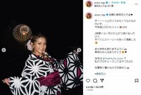 ゆきぽよ、花火をバックに浴衣姿を披露 「めっちゃ可愛い」「最強すぎる」とファン悶絶