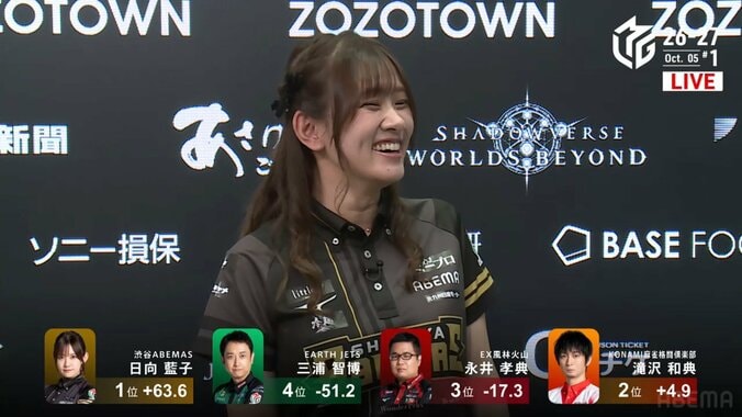 試合後のインタビューでも喜びが溢れる日向藍子（別カット）
