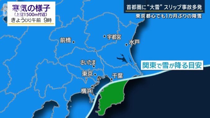 冬の寒気が関東にも