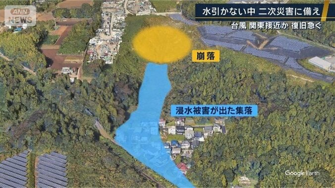 浸水被害が出た集落