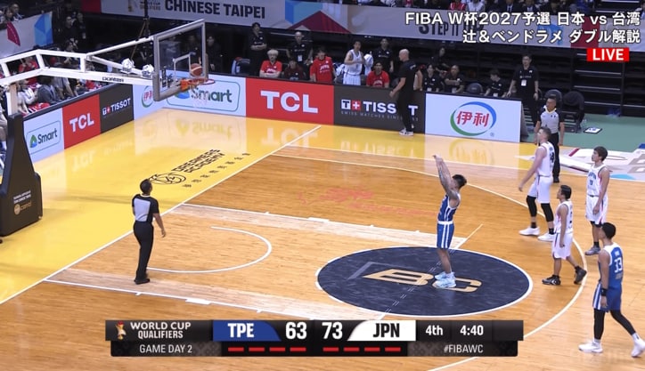 チャイニーズ・タイペイは違う選手がフリースローを投げた