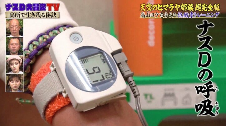 ナスD、高度4000メートルでも呼吸が乱れない恐るべき身体能力の“可視化”に衝撃