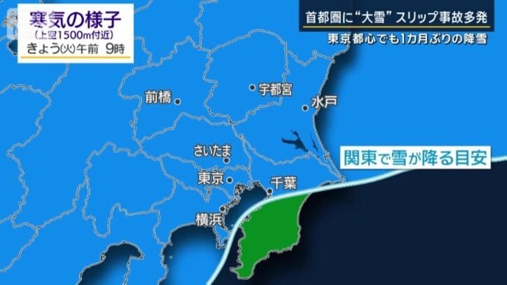 冬の寒気が関東にも